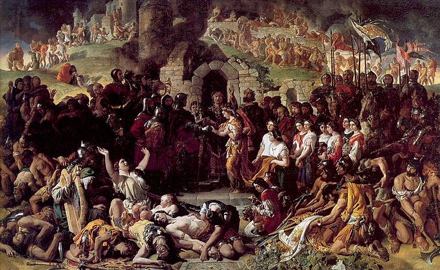 The Marriage of Strongbow and Aoife oil-on-canvas painting by Daniel Maclise, painted in 1854